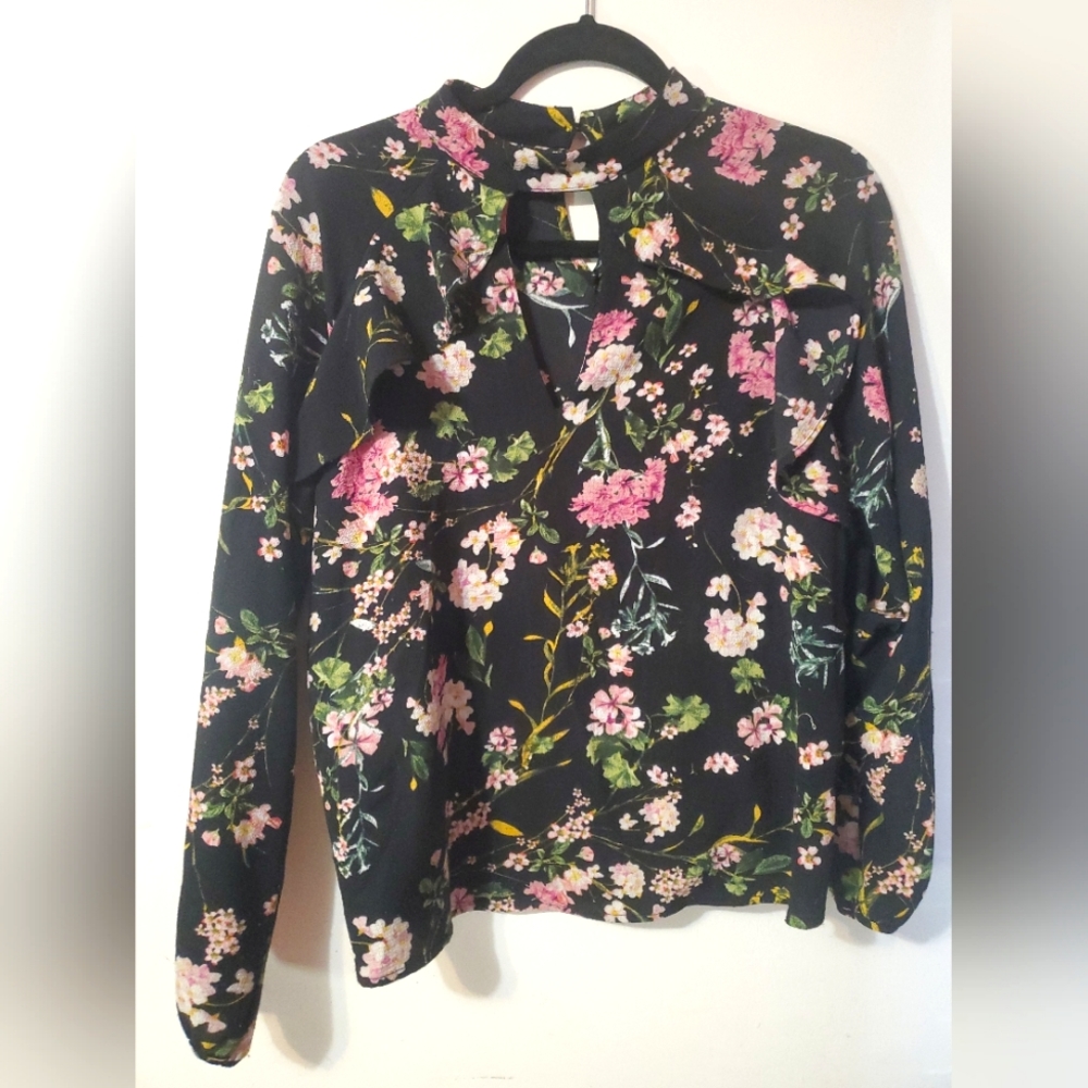 Monteau Floral Blouse Size L